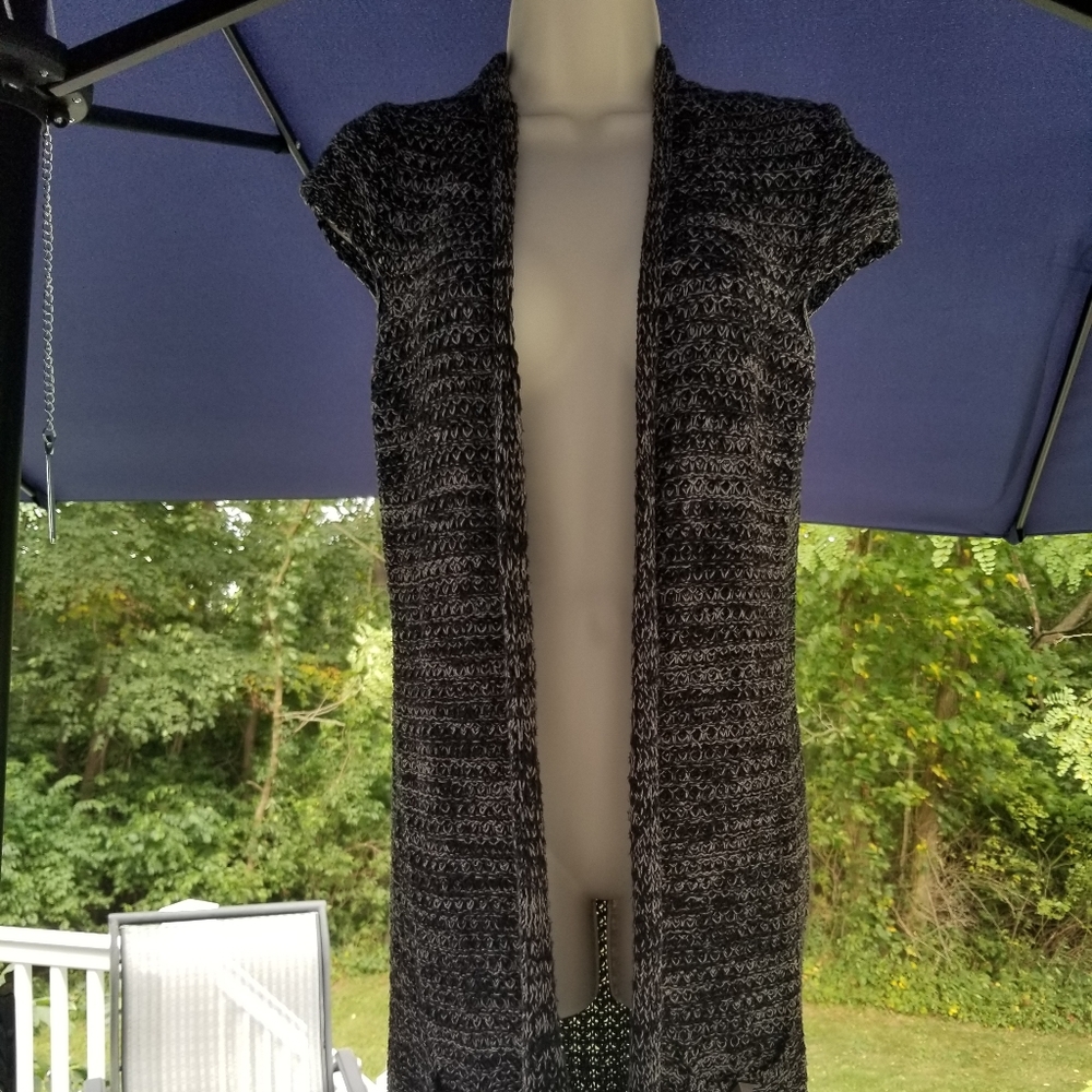 Mudd Duster Length Sweater with Cap Sleeves